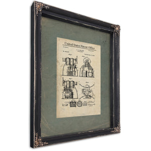 The Muller Ice Machine Patent Industrial Alchemy of the Gilded Age — Ebony Framed Canvas Print | Bella Frye