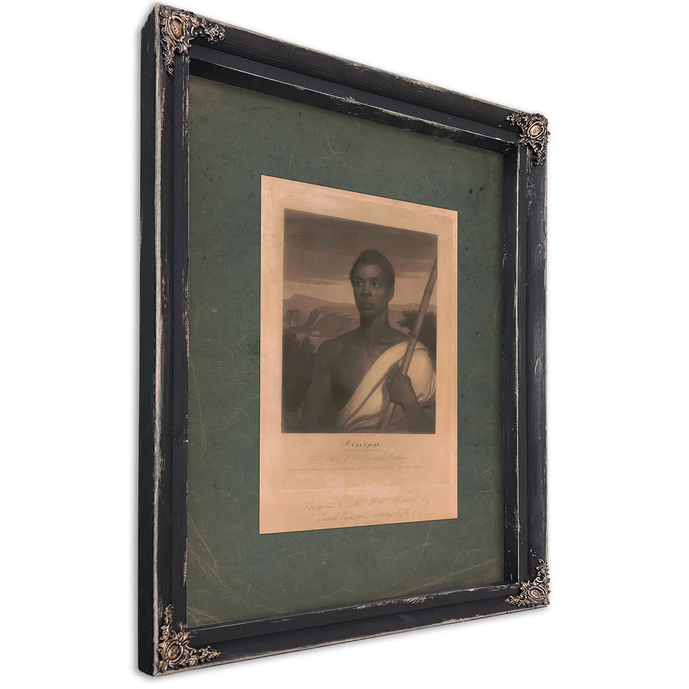 Cinque the Chief of the Amistad Captives 184 — Ebony Framed Canvas Print | Bella Frye
