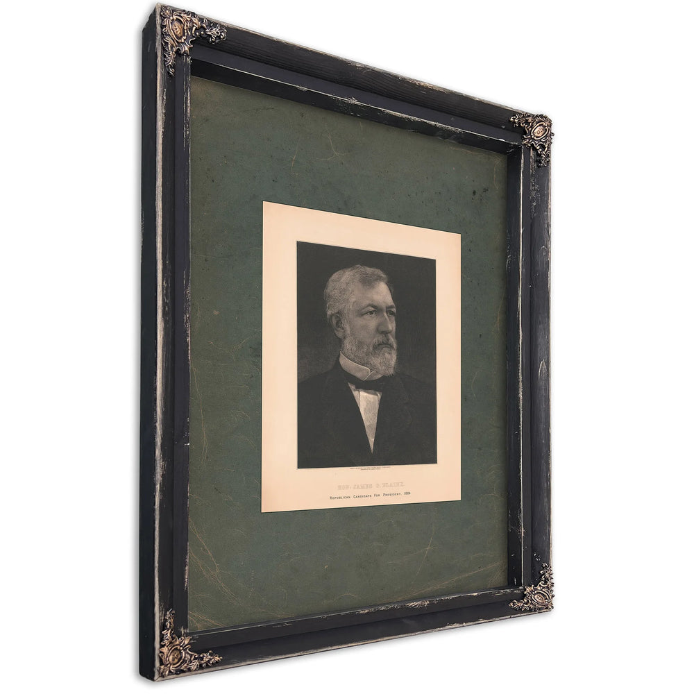 Hon James J Blaine Republican Candidate for President 1884 1884 — Ebony Framed Canvas Print | Bella Frye