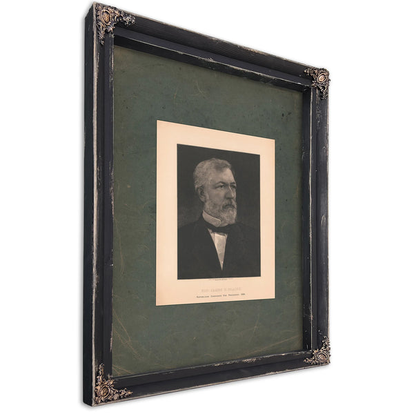 Hon James J Blaine Republican Candidate for President 1884 1884 — Ebony Framed Canvas Print | Bella Frye