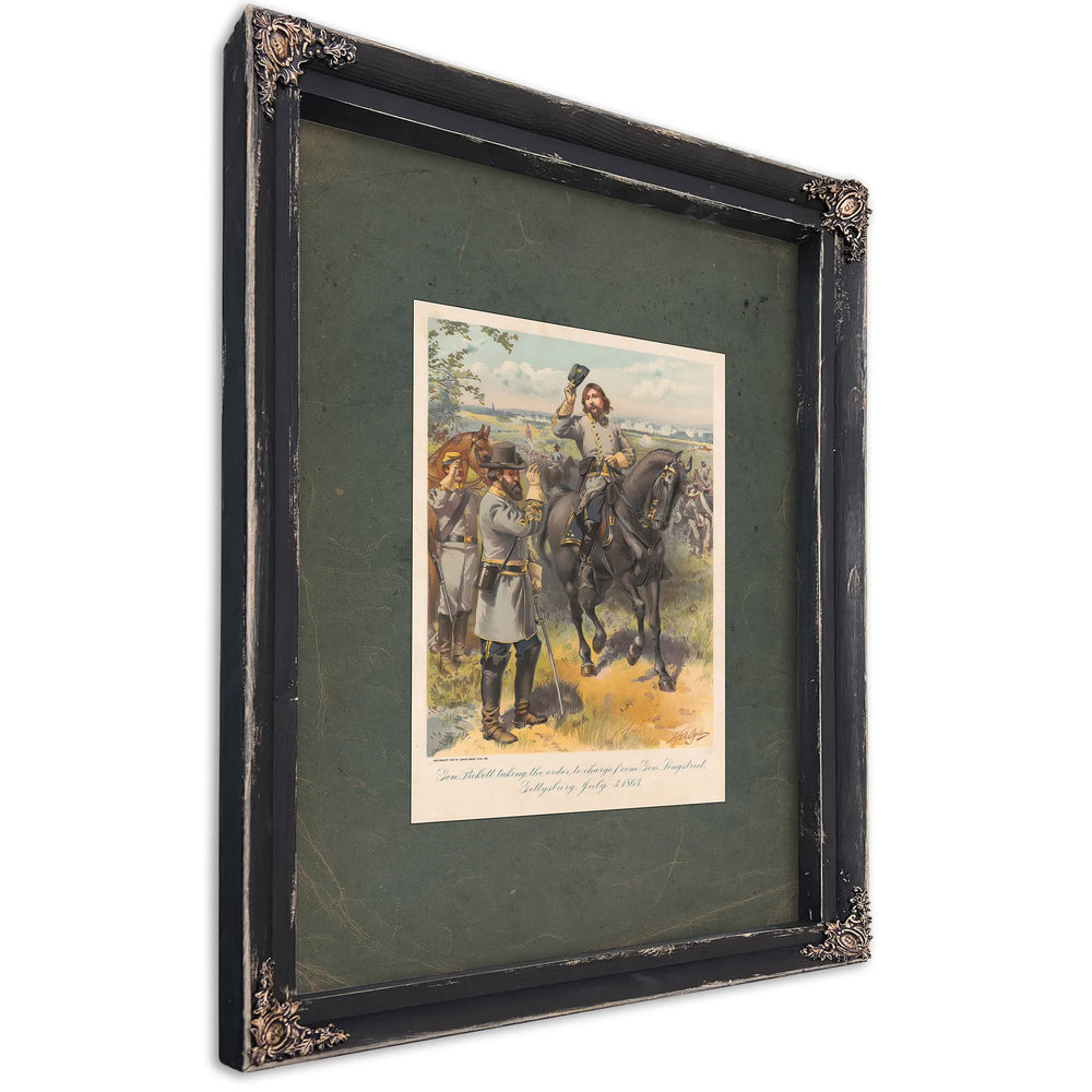 General Pickett Taking the Order to Charge From Gen Longstreet Gettysburg July 3 1864 19 — Ebony Framed Canvas Print | Bella 
