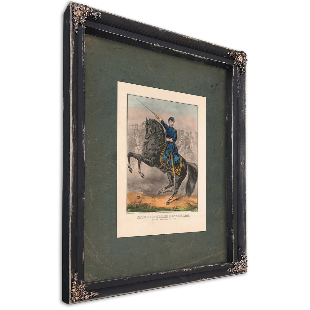 Major General George B Mcclellan at the Battle of Antietam Md Sept 17th 1862 1862 — Ebony Framed Canvas Print | Bella Frye