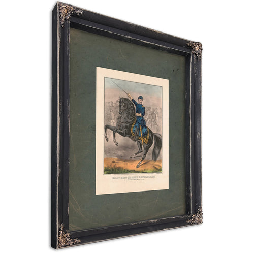 Major General George B Mcclellan at the Battle of Antietam Md Sept 17th 1862 1862 — Ebony Framed Canvas Print | Bella Frye