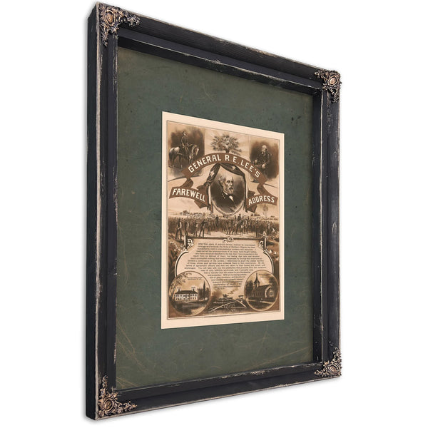General Re Lees Farewell Address 19th Century — Ebony Framed Canvas Print | Bella Frye