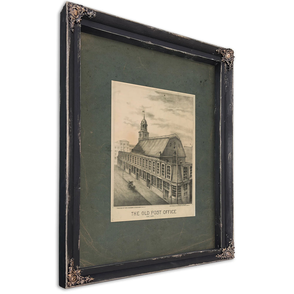 The Old Post Office New York 1877 — Ebony Framed Canvas Print | Bella Frye