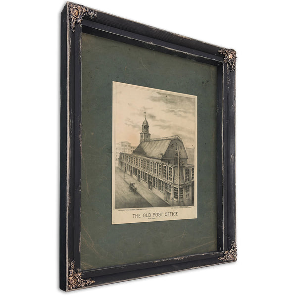 The Old Post Office New York 1877 — Ebony Framed Canvas Print | Bella Frye