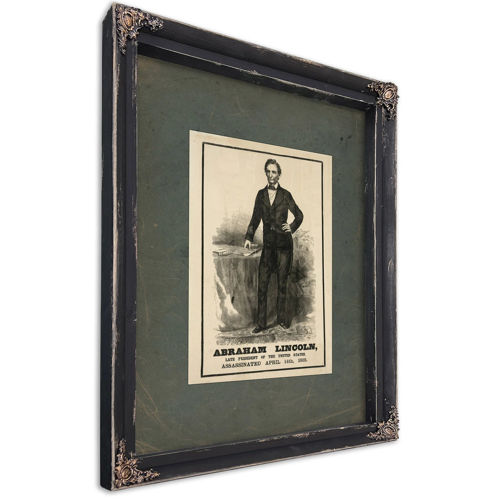 Abraham Lincoln Late President of the United States Assassinated April 14th 1865 19th Century — Ebony Framed Canvas Print | B