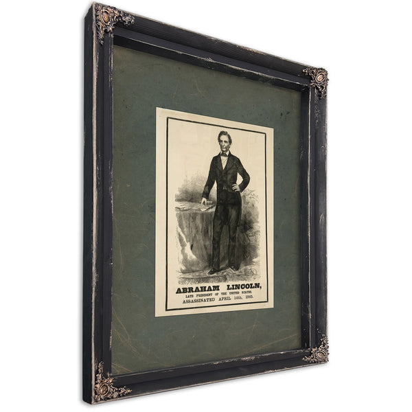 Abraham Lincoln Late President of the United States Assassinated April 14th 1865 19th Century — Ebony Framed Canvas Print | B