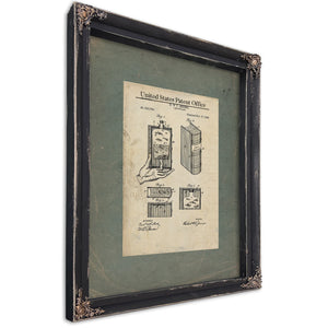 The Lawyers Secret Jenners Literary Deception Flask Patent — Ebony Framed Canvas Print | Bella Frye