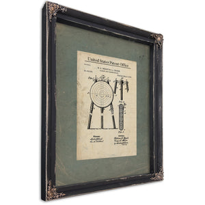 Us Patent No. 21533 Target and Target Stand by Wh Wright Gl Thorne (may 6 1879) — Ebony Framed Canvas Print | Bella Frye