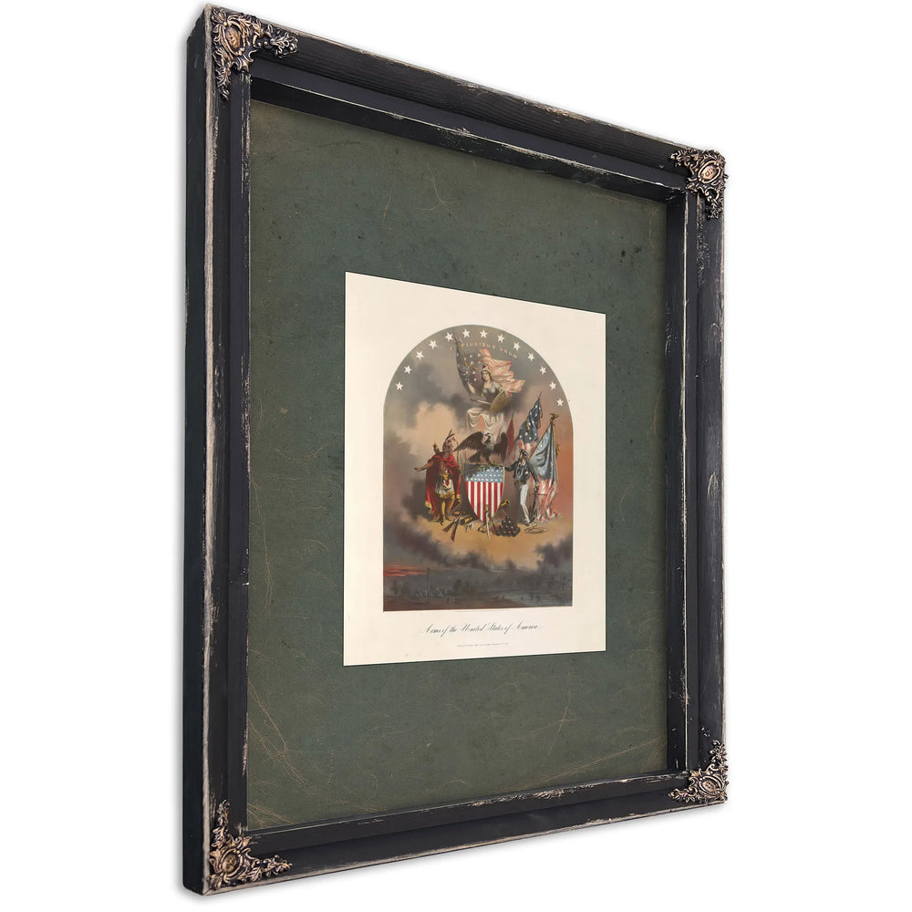 Arms of the United States of America 1864 — Ebony Framed Canvas Print | Bella Frye