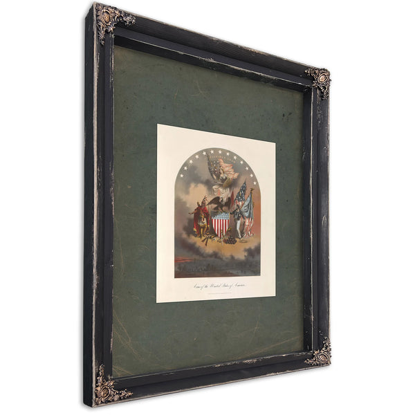 Arms of the United States of America 1864 — Ebony Framed Canvas Print | Bella Frye