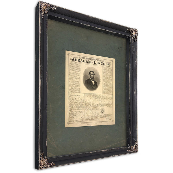 The Autobiography of Abraham Lincoln 19th Century — Ebony Framed Canvas Print | Bella Frye