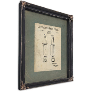 The Ennever Flask Patent No. 9264 — Ebony Framed Canvas Print | Bella Frye