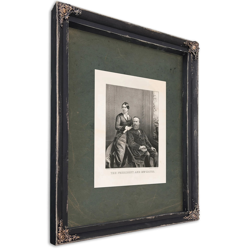 The President and Mrs Hayes 19th Century — Ebony Framed Canvas Print | Bella Frye