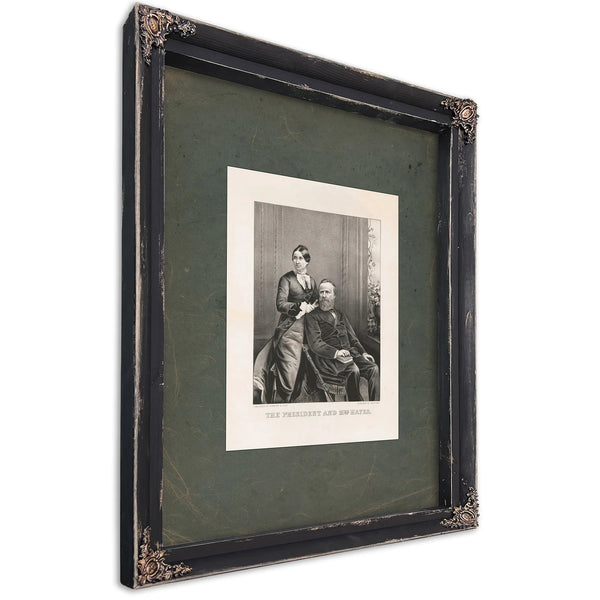 The President and Mrs Hayes 19th Century — Ebony Framed Canvas Print | Bella Frye