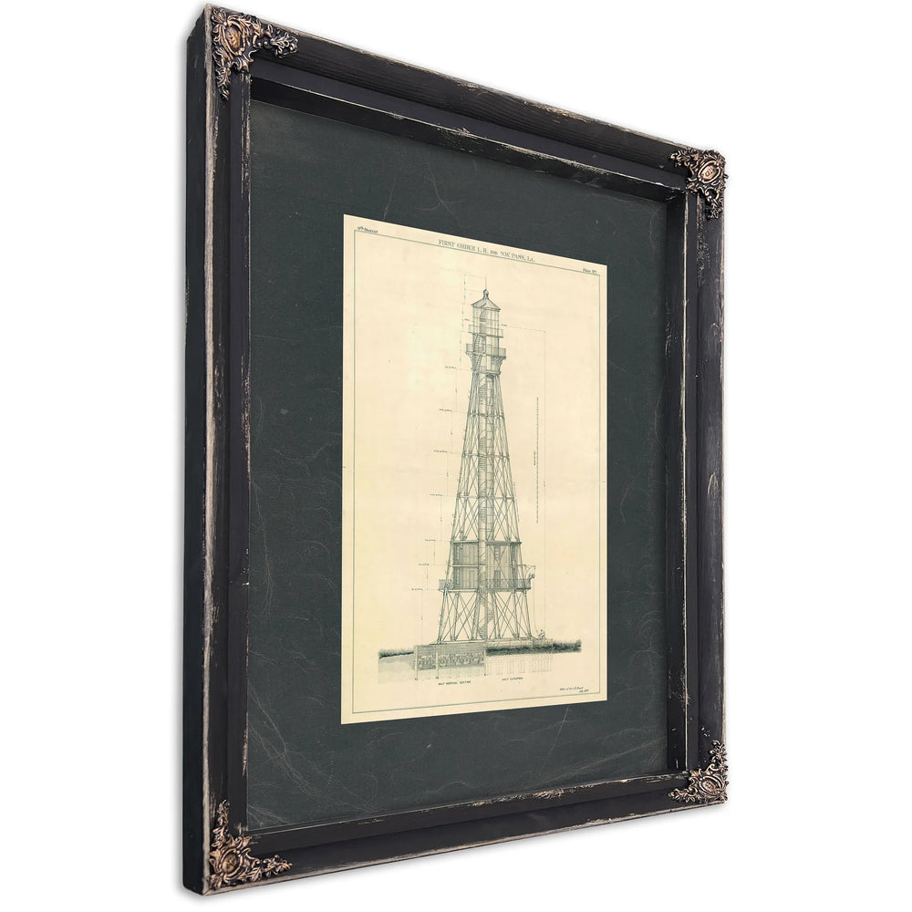 The Iron Sentinel of Southwest Pass — Ebony Framed Canvas Print | Bella Frye