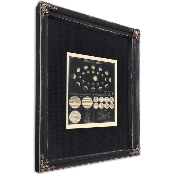 The Wandering Gods Celestial Mechanics of Mars Jupiter — Ebony Framed Canvas Print | Bella Frye