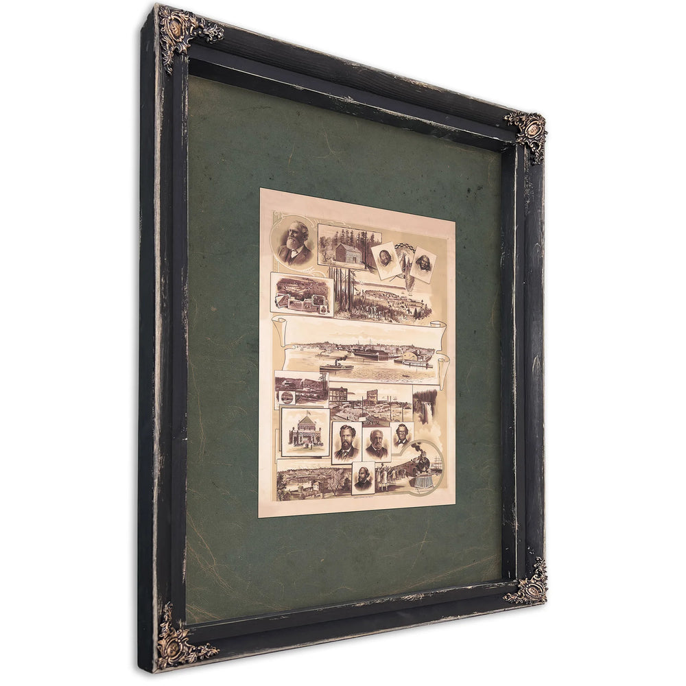 Assorted Frontier Scenes 1893 — Ebony Framed Canvas Print | Bella Frye