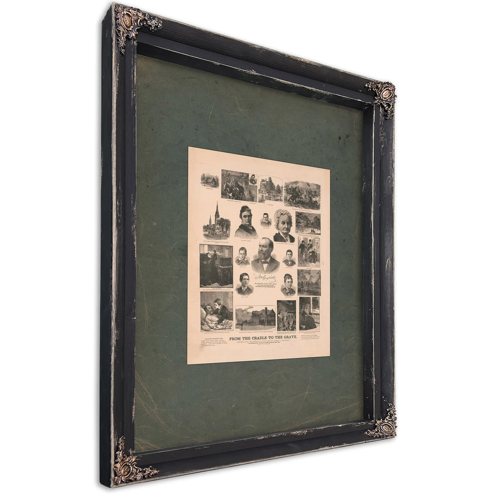 From the Cradle to the Grave Scenes and Incidents in the Life of James a Garfield 1881 — Ebony Framed Canvas Print | Bella Fr