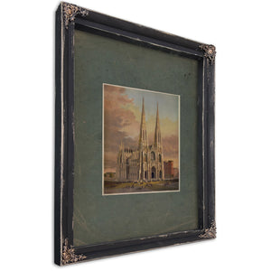 The New Cathedral Fifth Avenue New York 19th Century — Ebony Framed Canvas Print | Bella Frye