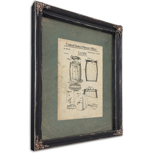The Coopers Secret Patent Blueprint of the Forgotten Barrel Shield — Ebony Framed Canvas Print | Bella Frye