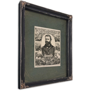 The Leader and His Battles Ulysses S Grant Lieutenant General Usa 1866 — Ebony Framed Canvas Print | Bella Frye