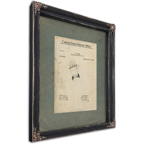 Us Patent No. 394399 Base Ball Umpires Tally by R Robyn December 11 1888 — Ebony Framed Canvas Print | Bella Frye