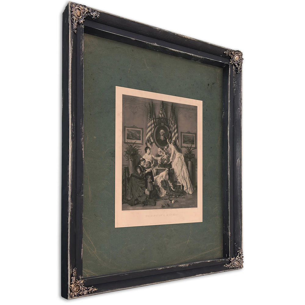 Washingtons Birthday 1876 — Ebony Framed Canvas Print | Bella Frye