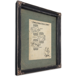 The Watchmakers Hound Patent Blueprint — Ebony Framed Canvas Print | Bella Frye