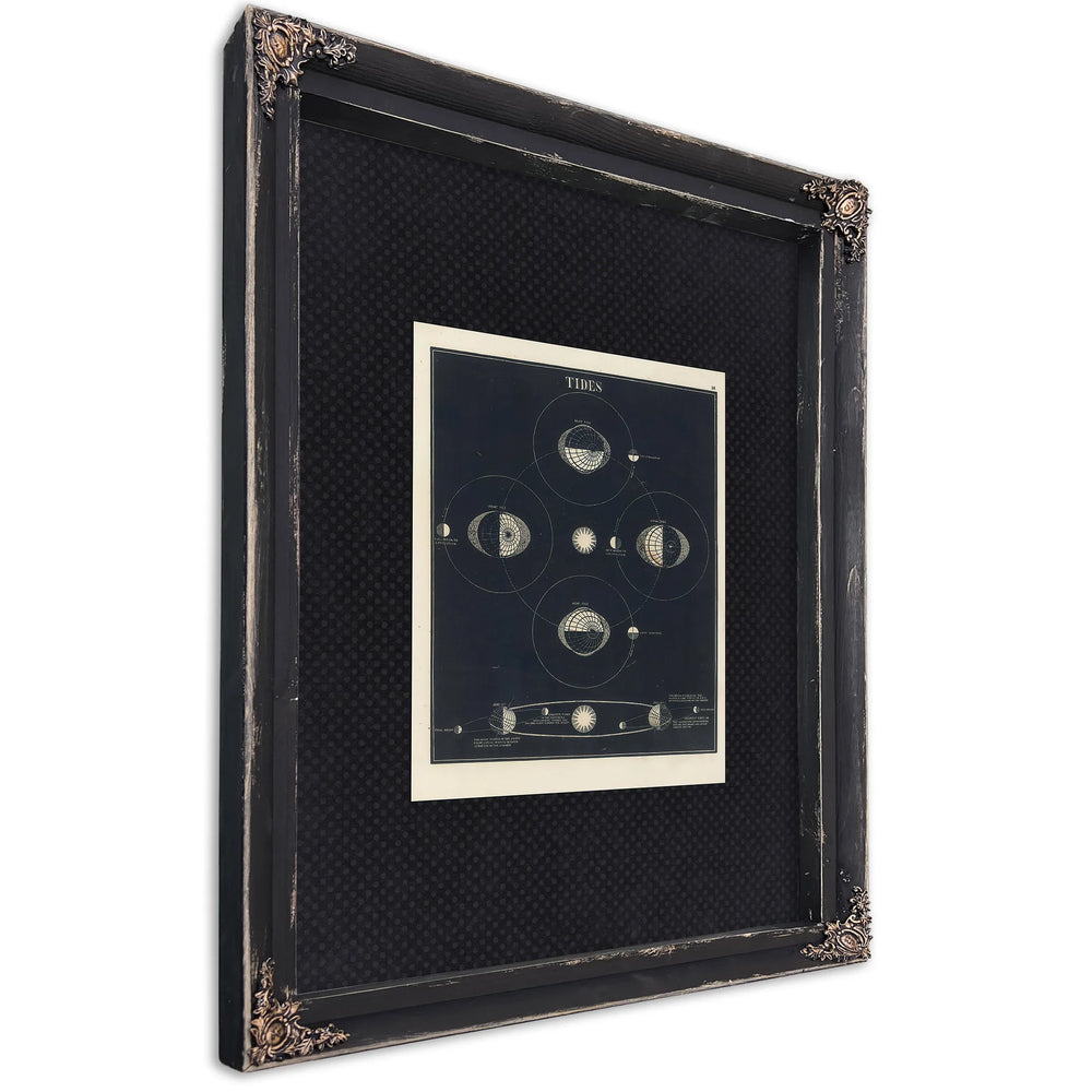 The Lunar Pull a Study of Celestial Forces and Earthly Waters — Ebony Framed Canvas Print | Bella Frye
