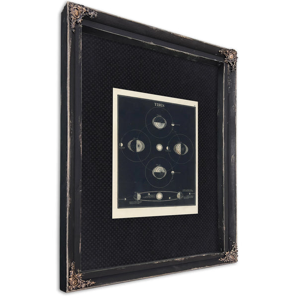 The Lunar Pull a Study of Celestial Forces and Earthly Waters — Ebony Framed Canvas Print | Bella Frye