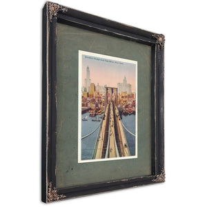 The Iron Gateway Brooklyn Bridge Crossing — Ebony Framed Canvas Print | Bella Frye