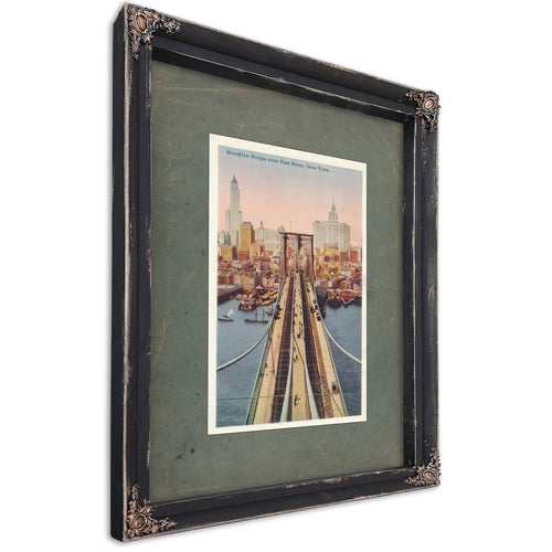 The Iron Gateway Brooklyn Bridge Crossing — Ebony Framed Canvas Print | Bella Frye