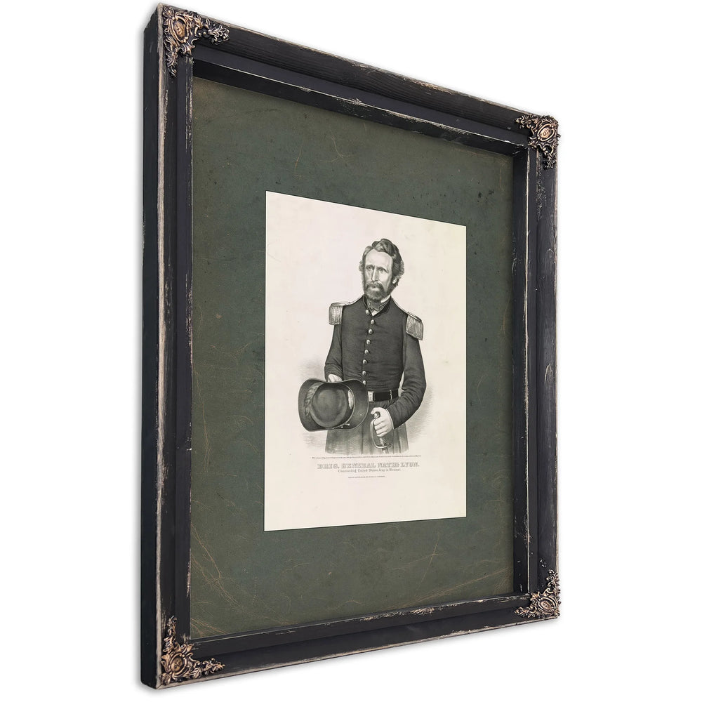 Brigadier General Nathaniel Lyon Commanding United States Army in Missouri 1861 — Ebony Framed Canvas Print | Bella Frye