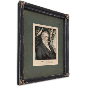 James Buchanan Fifteenth President of the United States 1857 — Ebony Framed Canvas Print | Bella Frye