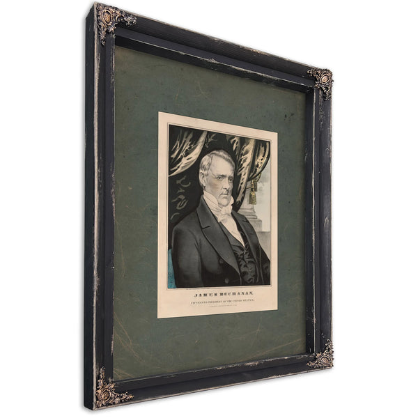 James Buchanan Fifteenth President of the United States 1857 — Ebony Framed Canvas Print | Bella Frye