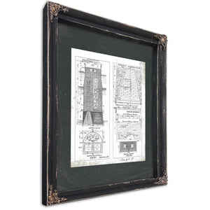 The Sunken Chamber Baltimore Caisson Engineering Blueprint — Ebony Framed Canvas Print | Bella Frye