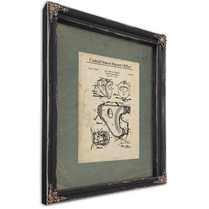 Us Patent No. 245825 Boxers Headgear by Dewitt a Portal (1949) — Ebony Framed Canvas Print | Bella Frye