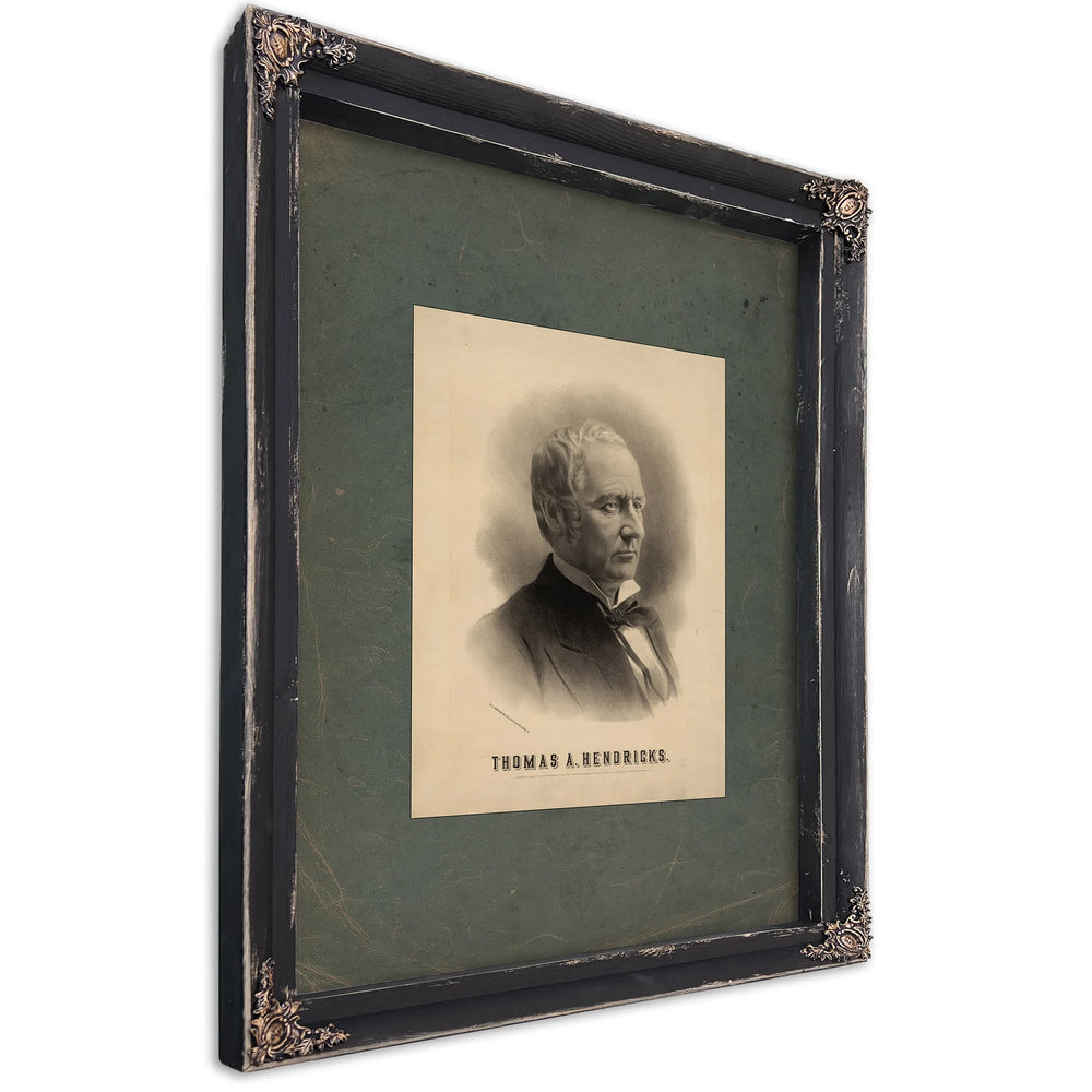 Thomas a Hendricks 1884 — Ebony Framed Canvas Print | Bella Frye