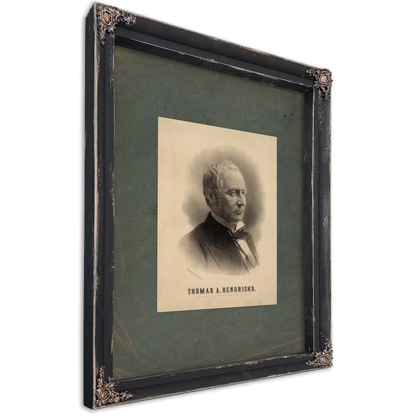 Thomas a Hendricks 1884 — Ebony Framed Canvas Print | Bella Frye