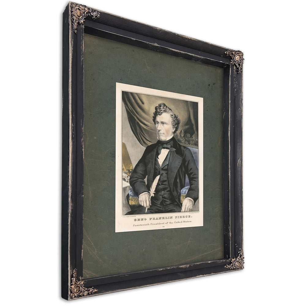 Genl Franklin Pierce Fourteenth President of the United States 1853 — Ebony Framed Canvas Print | Bella Frye