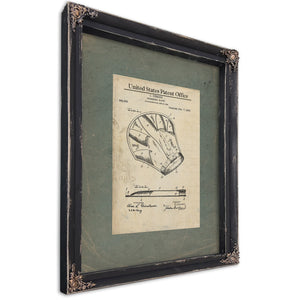 Us Patent No. 942262 Swimming Glove by C Iverson (199) — Ebony Framed Canvas Print | Bella Frye