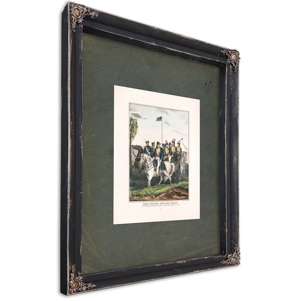 General Taylor and His Staff on the Morning Before the Battle of Buena Vista 1847 — Ebony Framed Canvas Print | Bella Frye