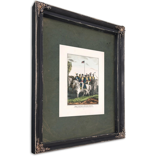 General Taylor and His Staff on the Morning Before the Battle of Buena Vista 1847 — Ebony Framed Canvas Print | Bella Frye