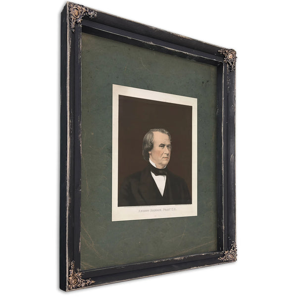 Andrew Johnson President Us 1866 — Ebony Framed Canvas Print | Bella Frye