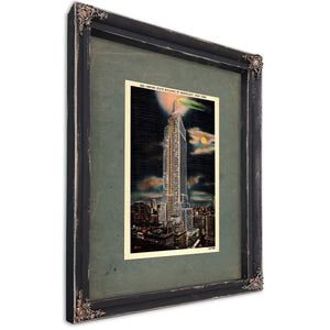 The Dirigibles Last Mooring Manhattan Nocturne — Ebony Framed Canvas Print | Bella Frye