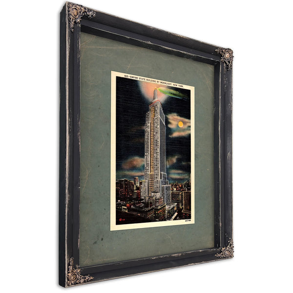 The Dirigibles Last Mooring Manhattan Nocturne — Ebony Framed Canvas Print | Bella Frye