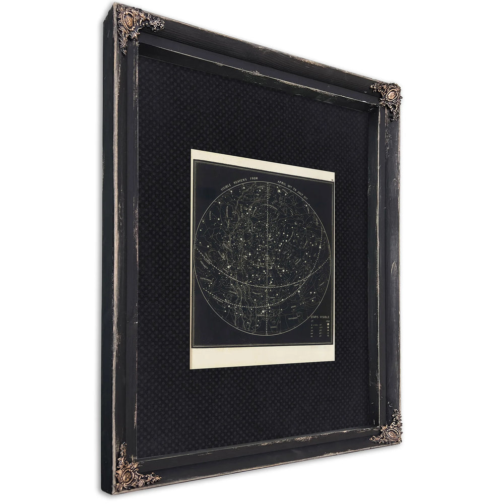 The Summer Sky Atlas a Victorian Map of Celestial Wanderings — Ebony Framed Canvas Print | Bella Frye