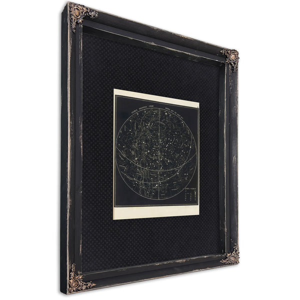 The Summer Sky Atlas a Victorian Map of Celestial Wanderings — Ebony Framed Canvas Print | Bella Frye